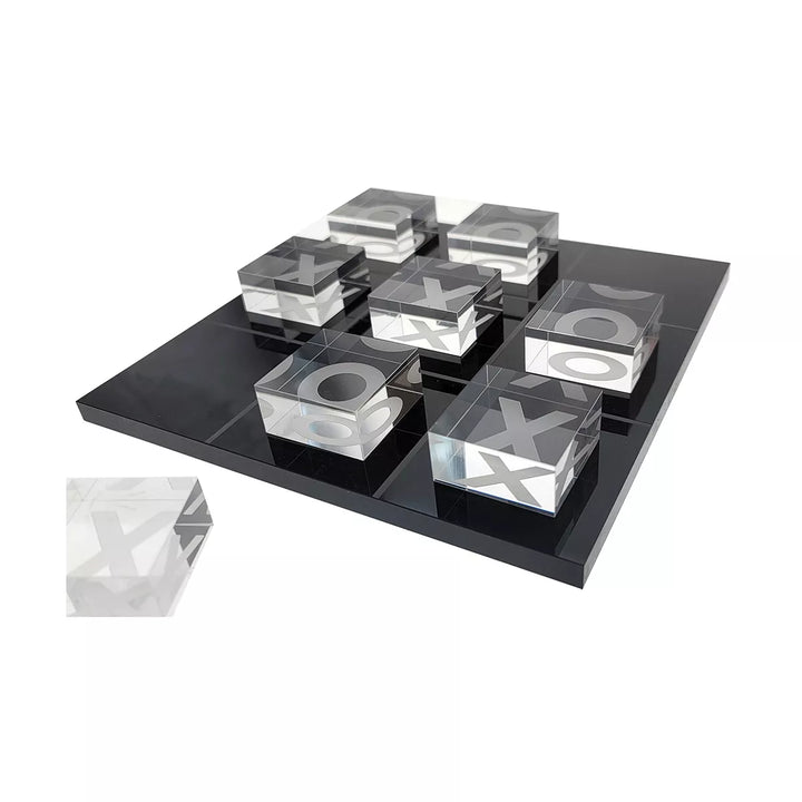 Ondisplay 3D Luxe Acrylic Tic Tac Toe Set (Black/Clear)