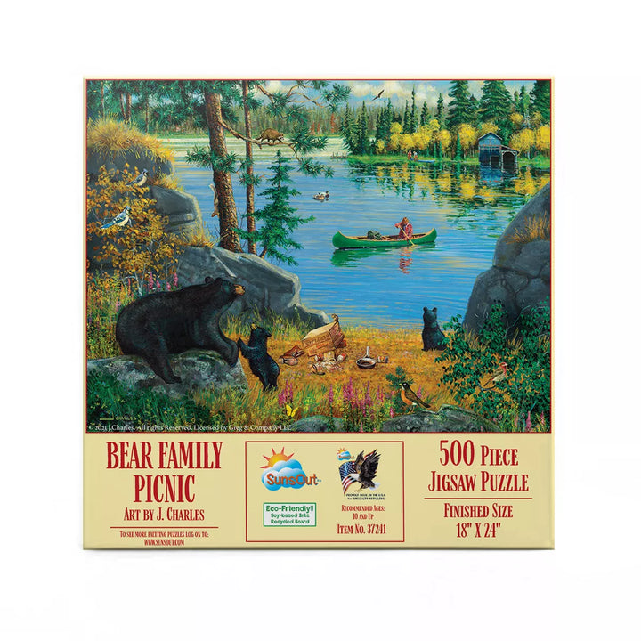 Sunsout Bear Family Picnic 500 Pc Jigsaw Puzzle 37241