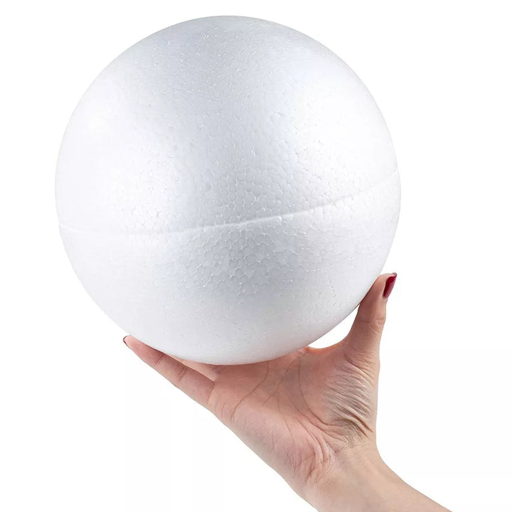 Genie Crafts 2 Pack Half Sphere Foam Balls for Crafts - 8" Large Hollow Dome for DIY, Art Supplies, Modeling (White)