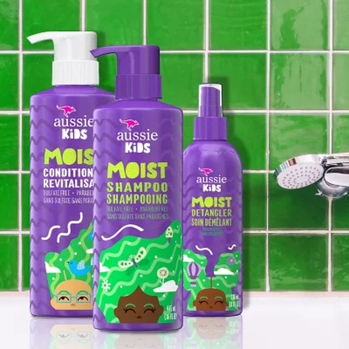 Aussie Kids Moist Shampoo, Conditioner and Detangler Pack