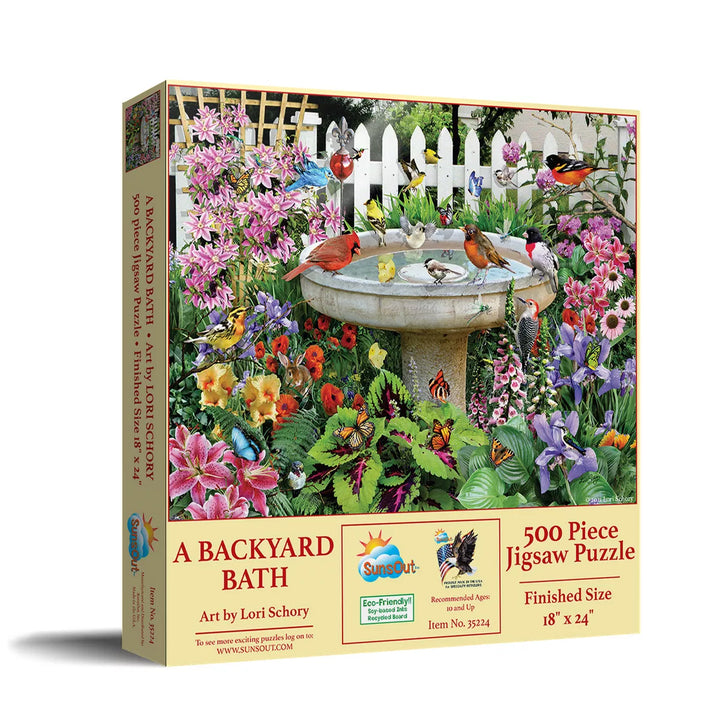 Sunsout a Backyard Bath 500 Pc Jigsaw Puzzle 35224