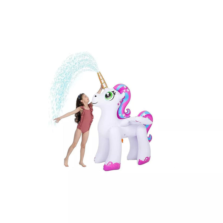 SYNCFUN 48” Inflatable Yard Sprinkler with Unicorn Design, Inflatable Water Toy for Summer Outdoor Fun, Lawn Sprinkler Toy for Kids