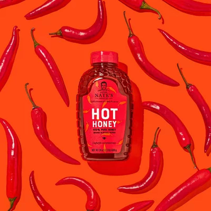 Nature Nate'S 100% Pure Hot Honey with Habanero Chili Peppers, 24 Oz.