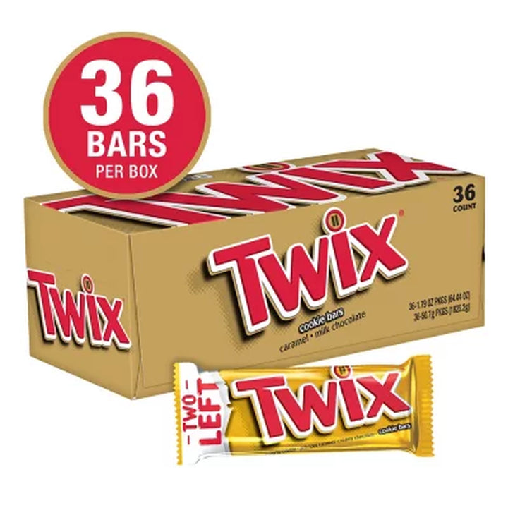 Twix Caramel Cookie Chocolate Candy Bars, Bulk Pack, 1.79 Oz., 36 Pk.