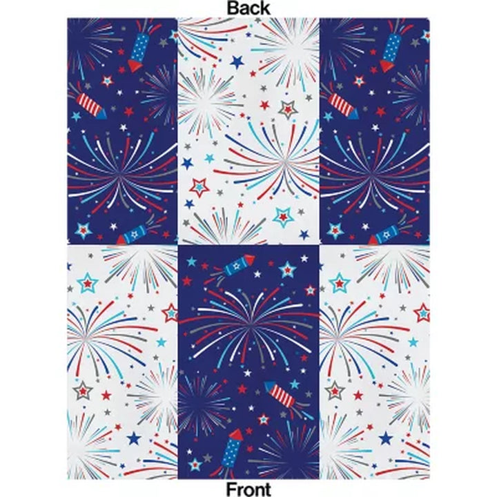 Artstyle Fireworks and Rockets Oval Plates and Dinner Napkins Tableware Kit, 200 Ct