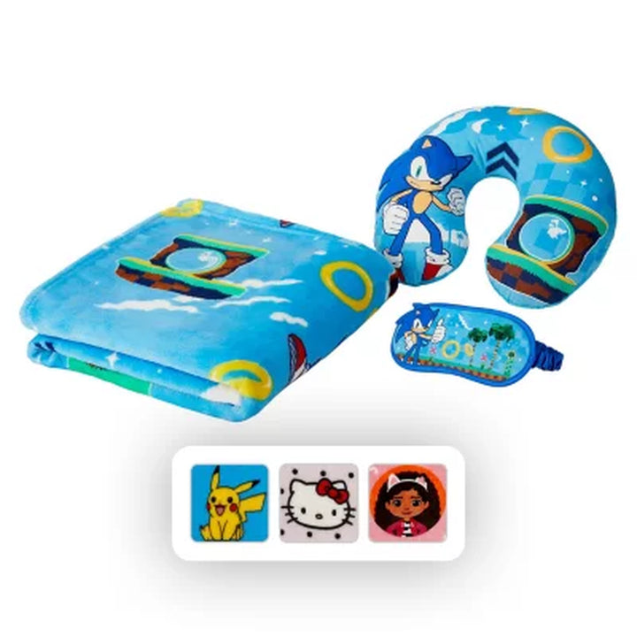 Kids 3-Piece Licensed Character Travel Set, Assorted Characters