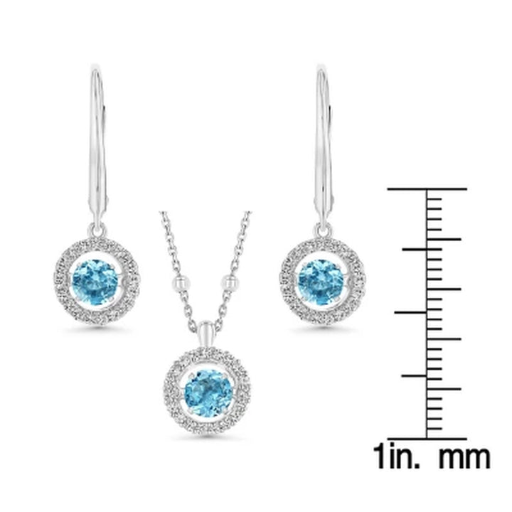 925 Sterling Silver Lab Created Gemstone and White Sapphire Dancing Set