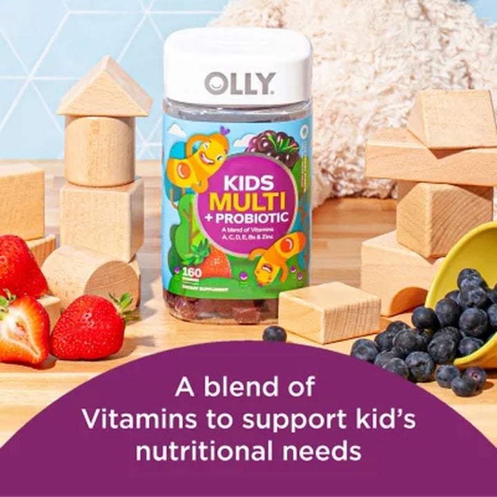 OLLY Kids Multivitamin + Probiotic Gummy, Berry 160 Ct.