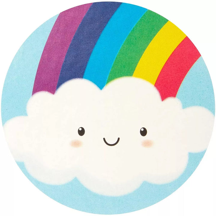 Blue Panda 1000 Piece Rainbow, Cloud, and Sunshine Sticker Roll for Kid'S Birthday Party Favors and Classroom Gifts, 8 Smiley Face Designs, 1.5 In