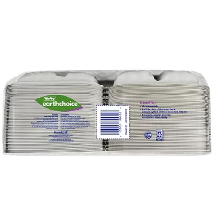 Hefty Earthchoice 3-Compartment Hinged Lid Containers, 9" (50 Ct.)
