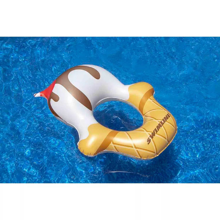 Swimline 46" Inflatable Ice Cream Children'S 1-Person Swimming Pool Ring Float - Brown/White