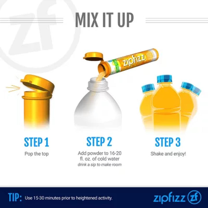 Zipfizz Energy Drink Mix, Lemon Iced Tea 20 Ct.