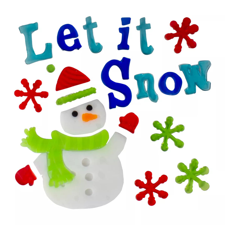 Northlight 22-Piece Red and Blue “Let It Snow” Gel Christmas Window Clings