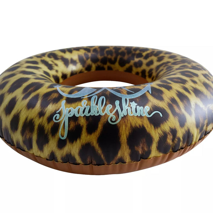 Pool Central Inflatable Leopard Print Swimming Pool Inner Tube - 35"