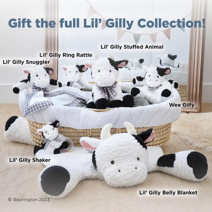 Bearington Lil' Gilly 5.5 Inch Cow Baby Rattle - Soft Rattles for Babies 0-6 Month