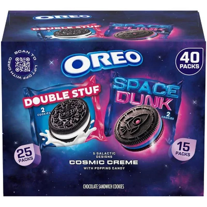 OREO Space Dunk & Double Stuf Sandwich Cookies, Variety Pack, 1.02 Oz., 40 Pk.