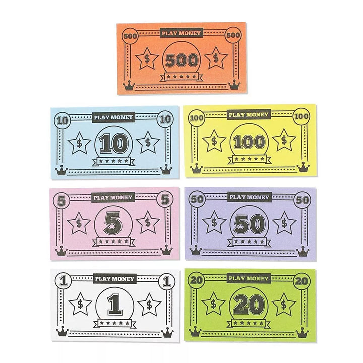 Blue Panda Play Money for Kids, 455 Pretend Dollar Bills, Educational Toys for Board Game Replacement, 4 X 2.2"