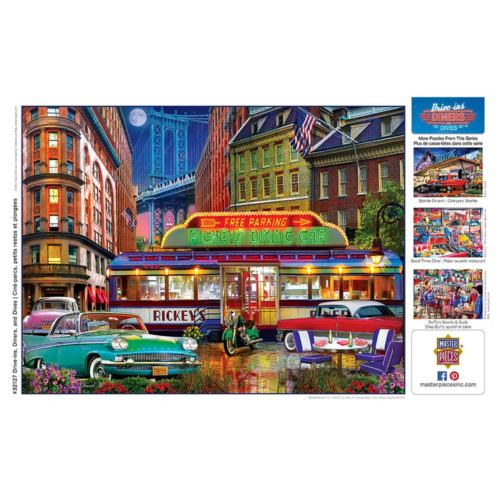 Masterpieces 550 Piece Jigsaw Puzzle - Rickey'S Diner Car - 18"X24".