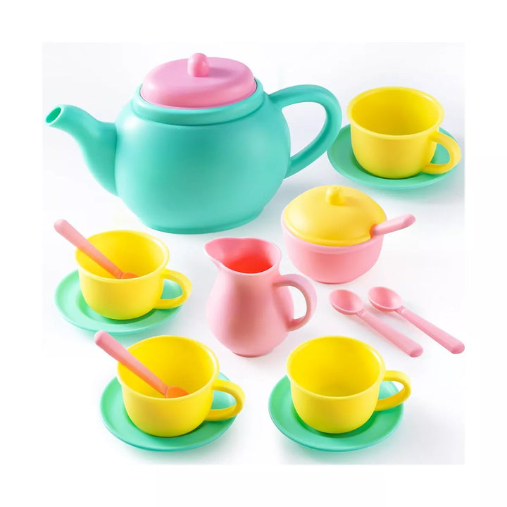 Syncfun 18PCS Pretend Play Tea Party Set Play Food Accessories BPA Free, Phthalates Free, Plastic Tea Set