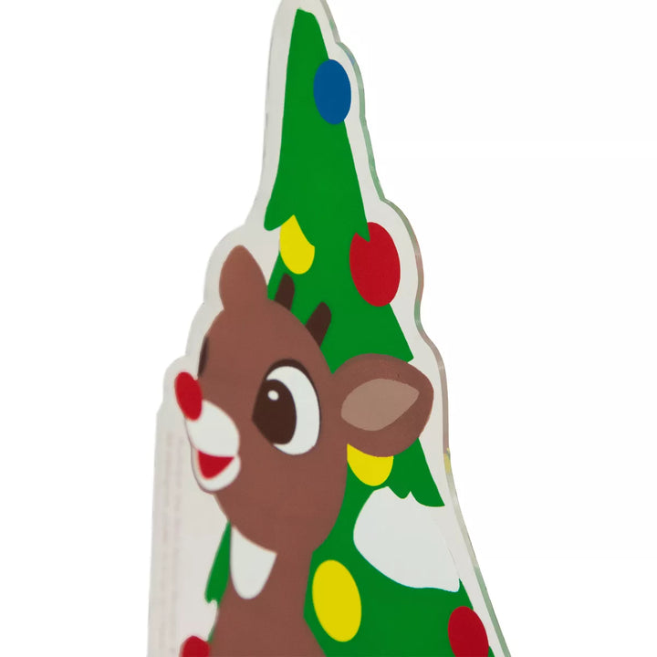 Northlight 8" Rudolph and Christmas Tree Double Sided Gel Window Cling Decoration