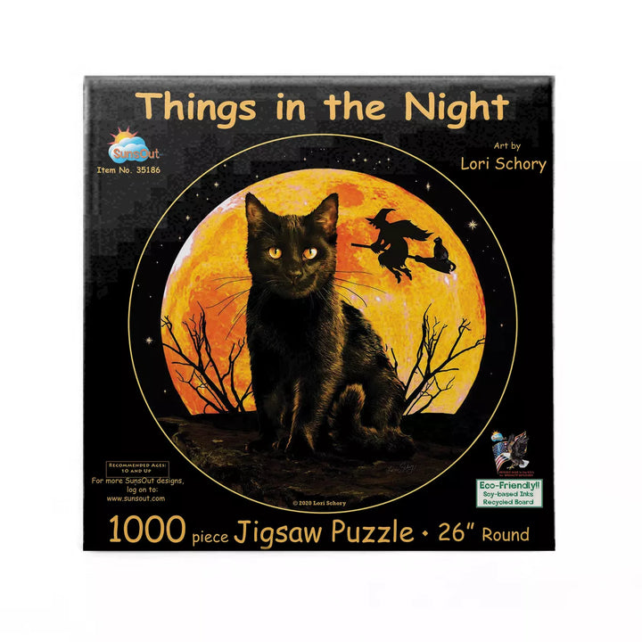 Sunsout Things in the Night 1000 Pc round Halloween Jigsaw Puzzle 35186