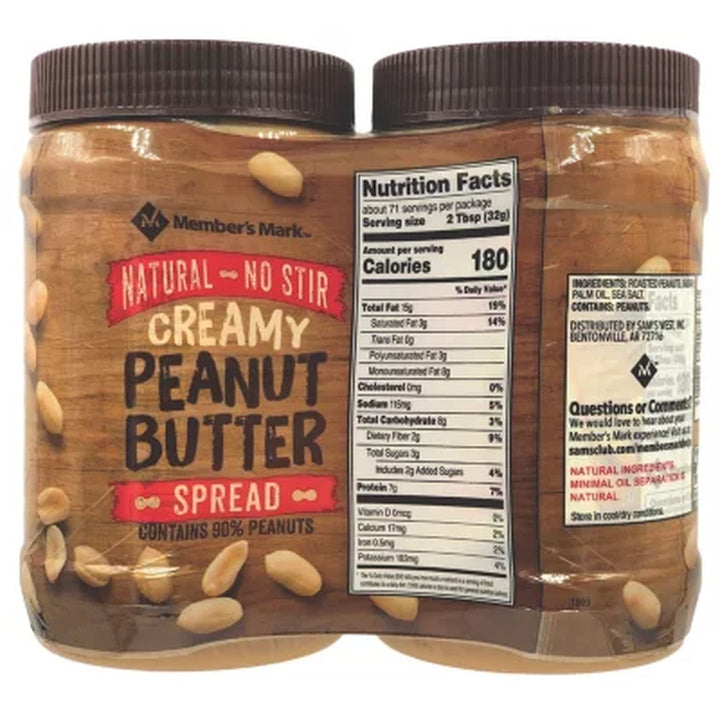 Member'S Mark Natural Creamy Peanut Butter 40 Oz., 2 Pk.