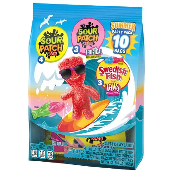 Sour Patch Kids & Swedish Fish Summer Party Candy, Variety Pack, 10 Pk.