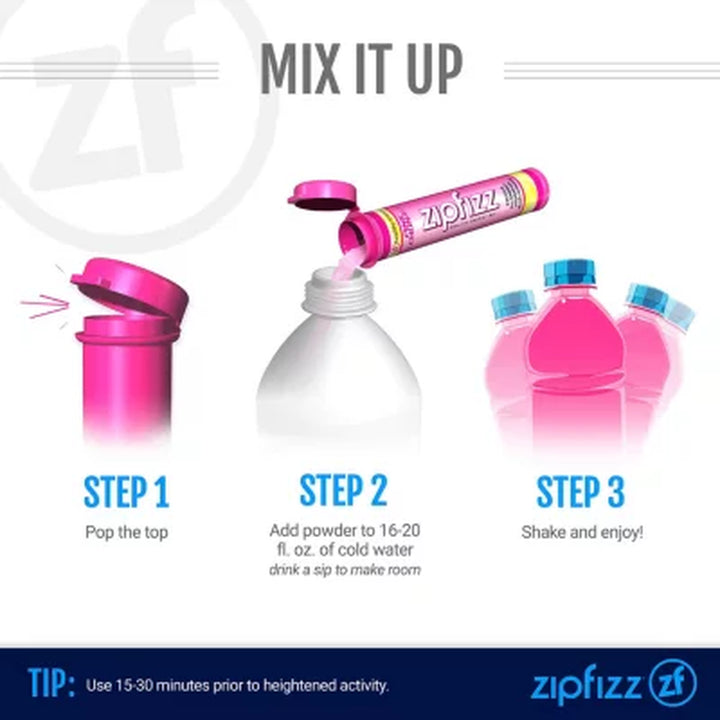 Zipfizz Energy Drink Mix, Pink Lemonade 20 Ct.