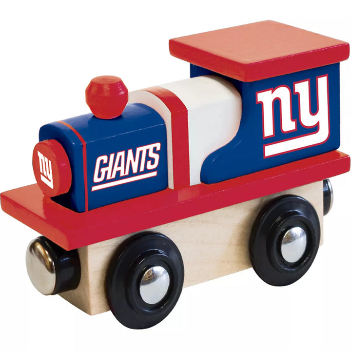 Masterpieces Officially Licensed NFL New York Giants Wooden Toy Train Engine for Kids.