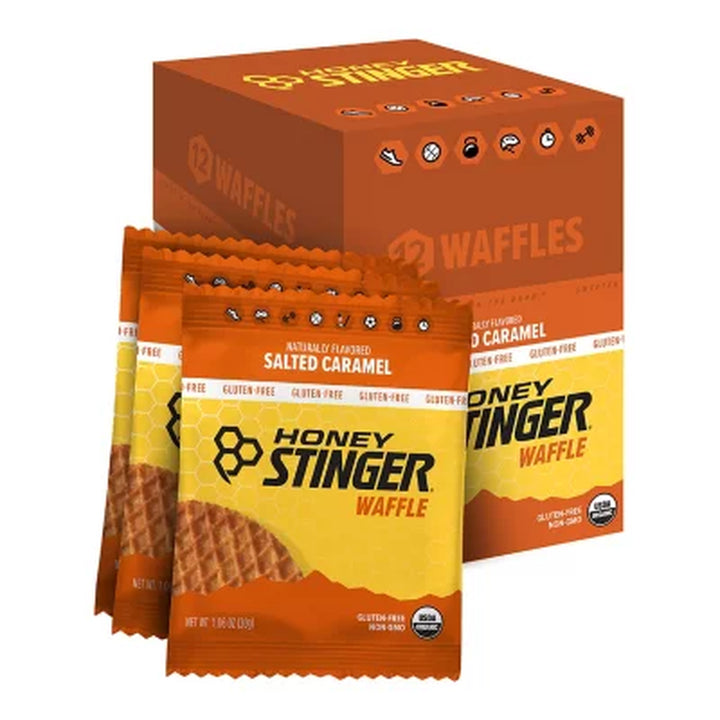 Honey Stinger Gluten Free Salted Caramel Waffle Organic Healthy Snack 12 Ct.