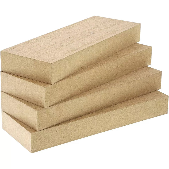 4-Pack 5X9X1 Inches Natural Unfinished Wood Block Smooth Surface for Crafts and DIY