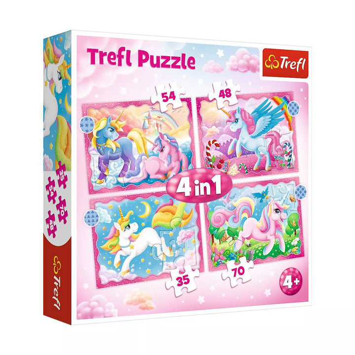 Trefl 4In1Unicorns and Magic Kids Jigsaw Puzzle - 207Pc: Educational Toy for Creativity, Animal Theme, Ages 4+