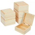 Bright Creations 6 Pack Unfinished Wooden Boxes with Hinged Lids, Pinewood Magnetic Wood Box for Crafts, 3.5 X 3.5 X 2 In