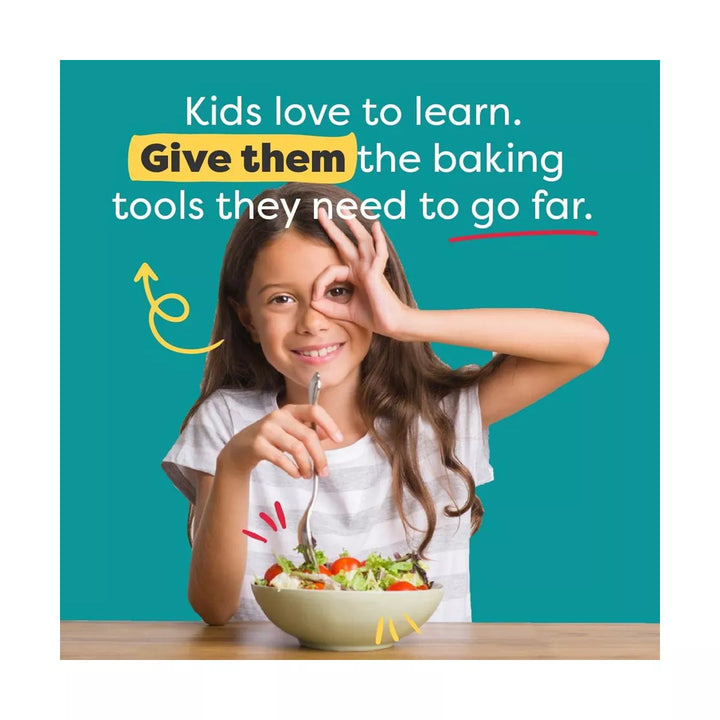 Baketivity 31 Pcs Kids Cooking & Baking Set with Kids Knife & Real Cooking Utensils - Kids Baking Set Gift for Girls & Boys