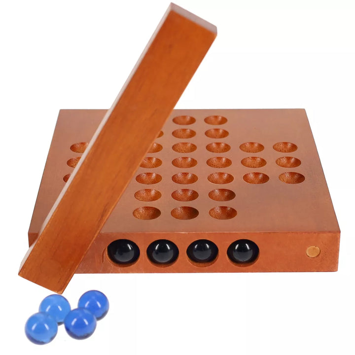 WE Games Marble Solitaire Wooden Travel Game - 5 Inches