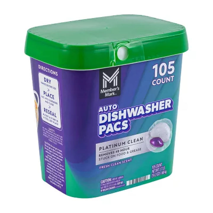 Member'S Mark Platinum Clean Automatic Dishwasher Pacs, Fresh Clean, 105 Ct.