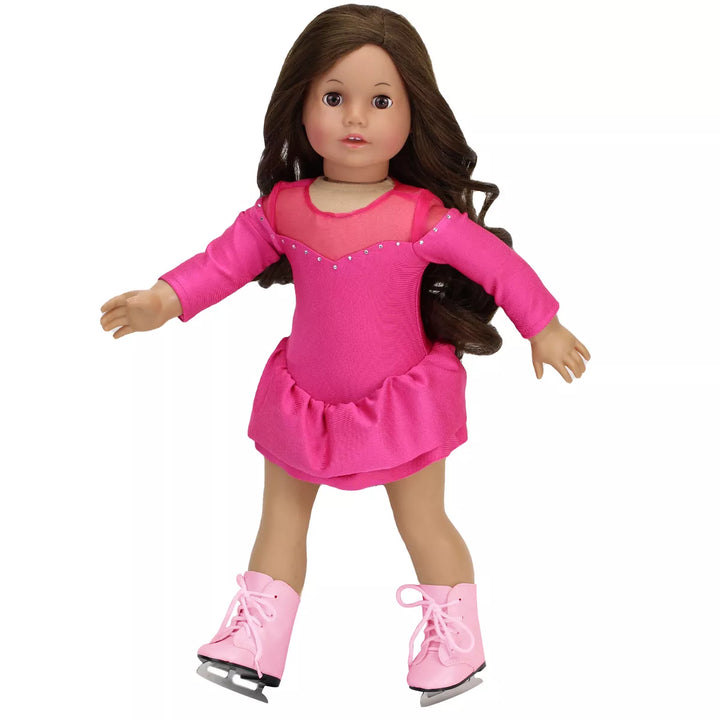 Sophia'S Pink Ice Skates with Pink Laces for 18" Dolls