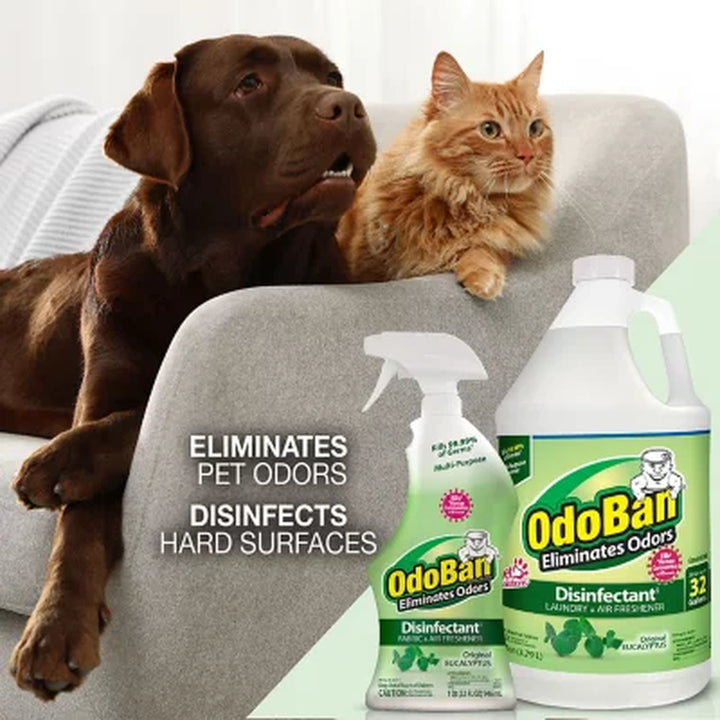 Odoban Disinfectant & Odor Eliminator, Eucalyptus 1 Gal. Concentrate + 32 Oz. Ready-To-Use Spray