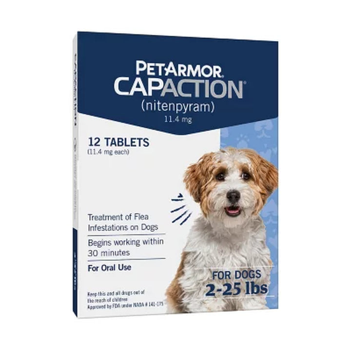 Petarmor Capaction Flea Tabs for Dogs (Choose Size)