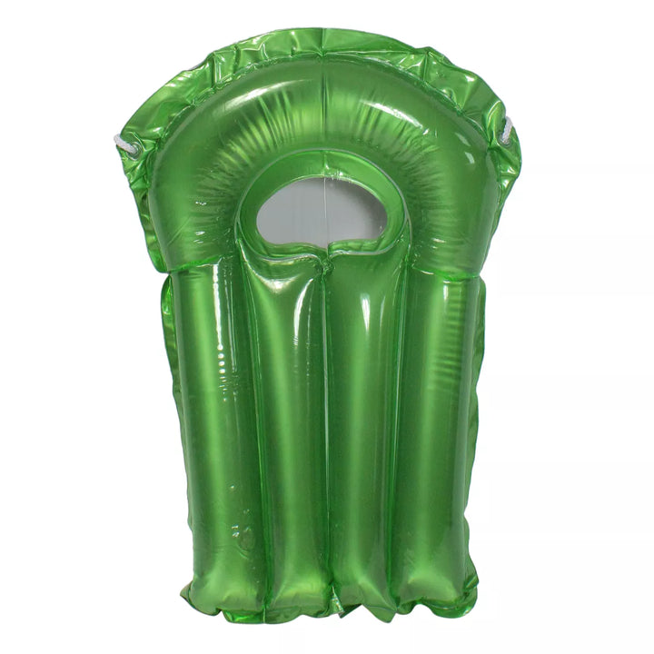 Swim Central 30-Inch Inflatable Transparent Green with Metallic Silver Surf Rider Pool Float