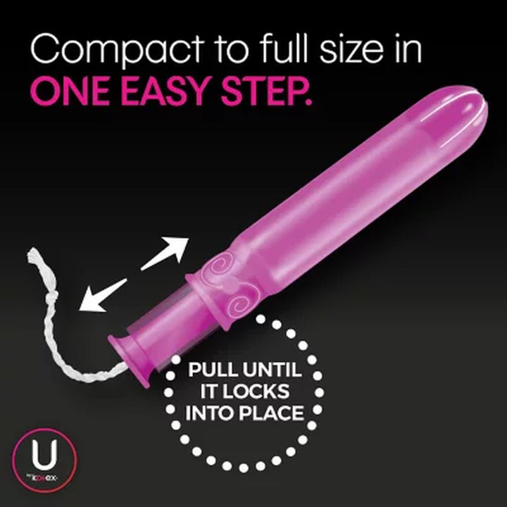 U by Kotex Click for Your Perfect Fit Compact Tampons, Unscented - Super Plus, 45 Ct.