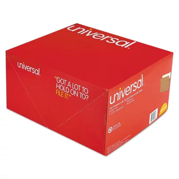 Universal 3 1/2" Expansion File Pockets, Straight Tab, Redrope/Manila, 25/Box (Various Types)