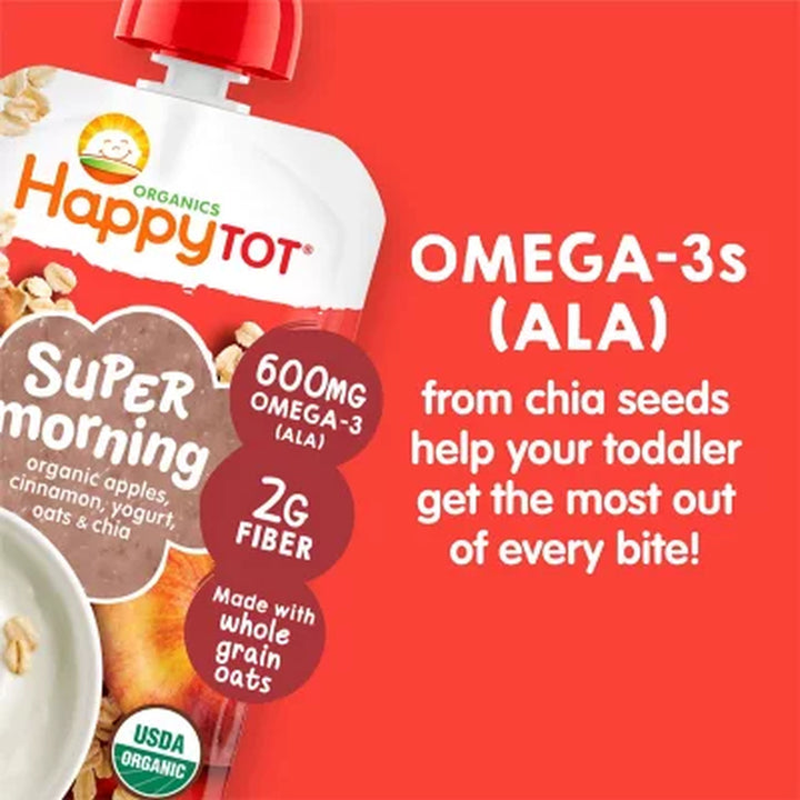 Happy Tot Super Morning Pouch, Apple Cinnamon and Blueberry Banana (4 Oz., 12 Ct.)