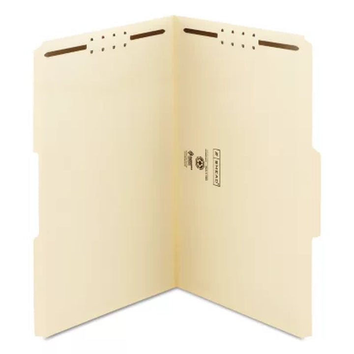 Smead 1/3 Cut Assorted Positions Two Fastener File Folder, Manila (Legal, 50Ct.)