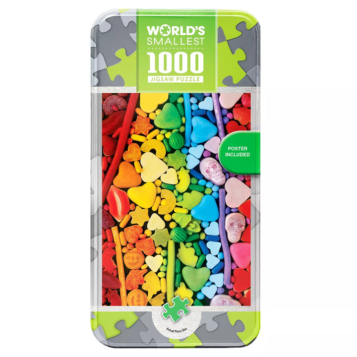 Masterpieces 1000 Piece Puzzle with Tin - Rainbow Candy - 11.3"X16.8".