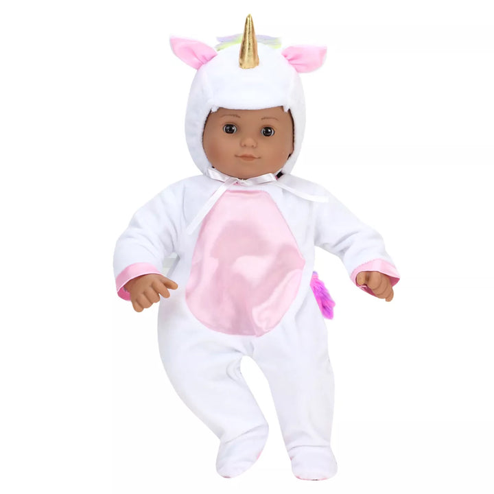 Sophia’S Unicorn Costume with Rainbow Hair for 15" Dolls, White