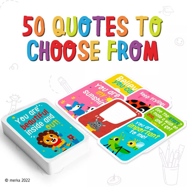 Merka Affirmation Cards for Kids Lunch Notes for Kids Lunchbox Notes for Kids Set of 50 Flash Cards