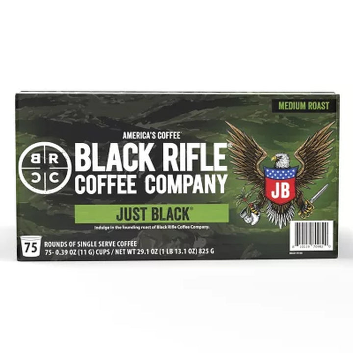 Black Rifle Coffee Company Just Black, Medium Roast K-Cup Coffee Pods 75 Ct.