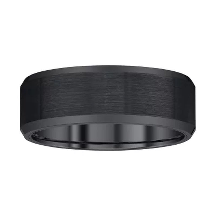 Men'S 8Mm Black Tungsten Band with Satin Finish