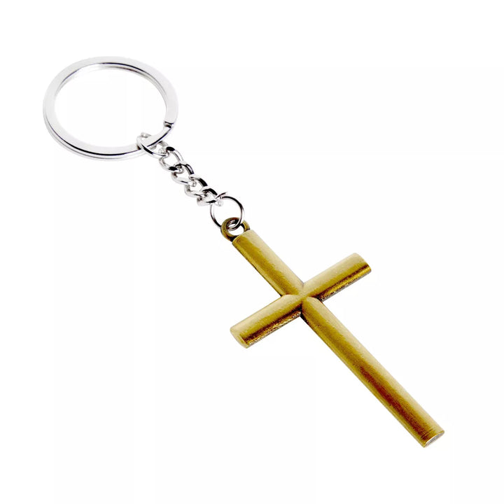 Juvale 12 Pack Metal Cross Keychains, Jesus Key Rings, Religious Door, Car, Key Holders for Easter, Baptism, Funeral Favors, Silver, Copper, Gold